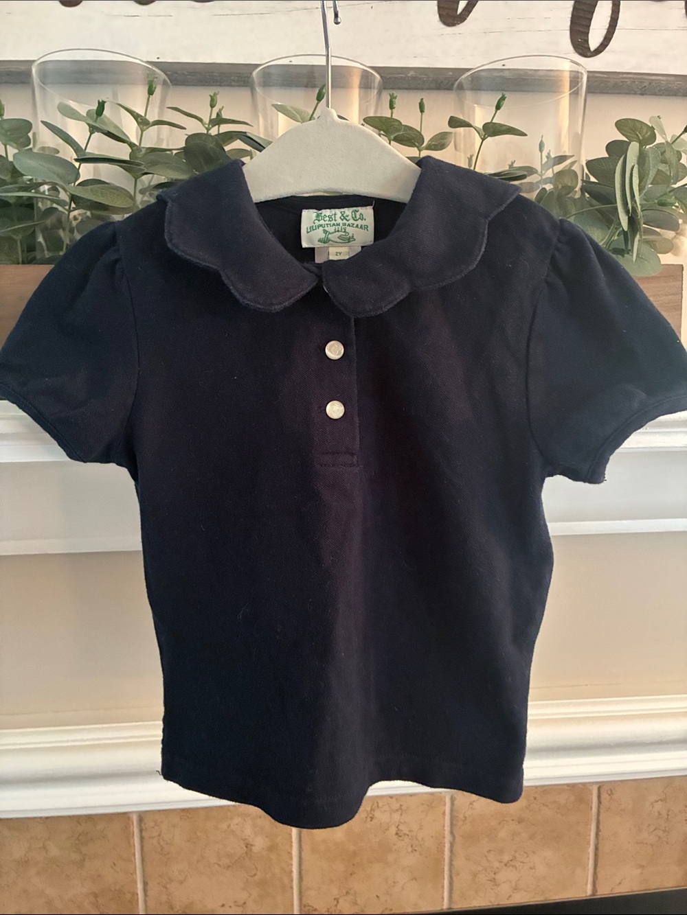 2Y Best & Co Liliputian Bazaar Scalloped Collar Polo Shirt